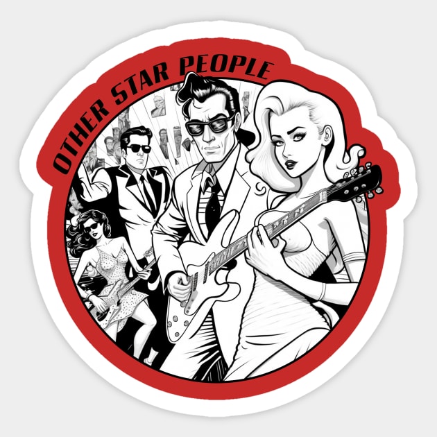 Other Star People - Circle New Wave Sticker by Jennifer Finch